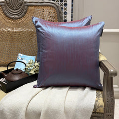 Blue & Red Luxury - Blue & Red Art Silk Throw Cushion Cover Pack of 2