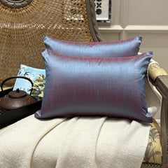 Blue & Red Luxury - Blue & Red Art Silk Throw Cushion Cover Pack of 2