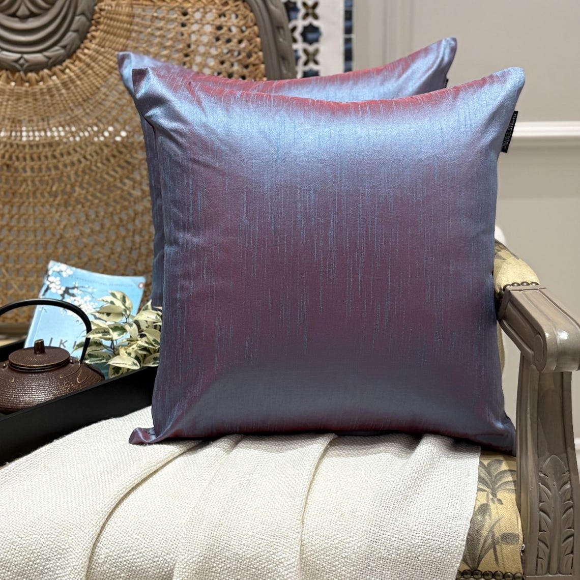 Blue & Red Luxury Throw Cushion Cover
