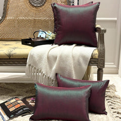 Green Fuchsia Luxury - Green & Fuchsia Silk Throw Cushion Cover Pack of 2