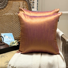 Gold & Purple Luxury - Gold & Purple Art Silk Throw Cushion Cover Pack of 2