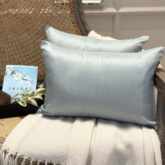 Dusky Blue Pack of 2 - Dusky Blue Art Silk Throw Cushion Cover