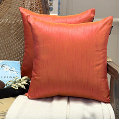 Pink Yellow Luxury - Pink & Yellow Silk Throw Cushion Cover Pack of 2