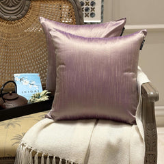 Cream Purple Luxury - Cream & Purple Silk Throw Cushion Cover Pack of 2