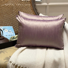 Cream Purple Luxury - Cream & Purple Silk Throw Cushion Cover Pack of 2