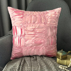 Dreamy Soft Pink - Soft Pink Satin Decorative Euro Sham