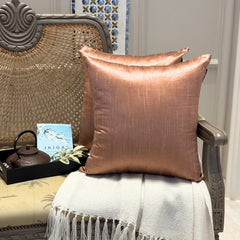 Copper Luxury Pack of 2 - Copper Art Silk Throw Cushion Cover