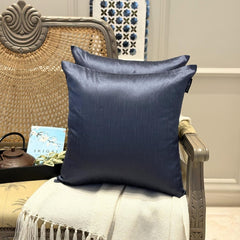 Midnight Blue Luxury Pack of 2 - Midnight Blue Art Silk Throw Cushion Cover
