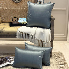 Smoky Green Luxury Pack of 2 - Smoky Green Art Silk Throw Cushion Cover