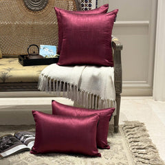 Magenta Luxury Pack of 2 - Magenta Art Silk Throw Cushion Cover