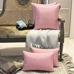 Light Pink Luxury Pack of 2 - Light Pink Art Silk Throw Cushion Cover