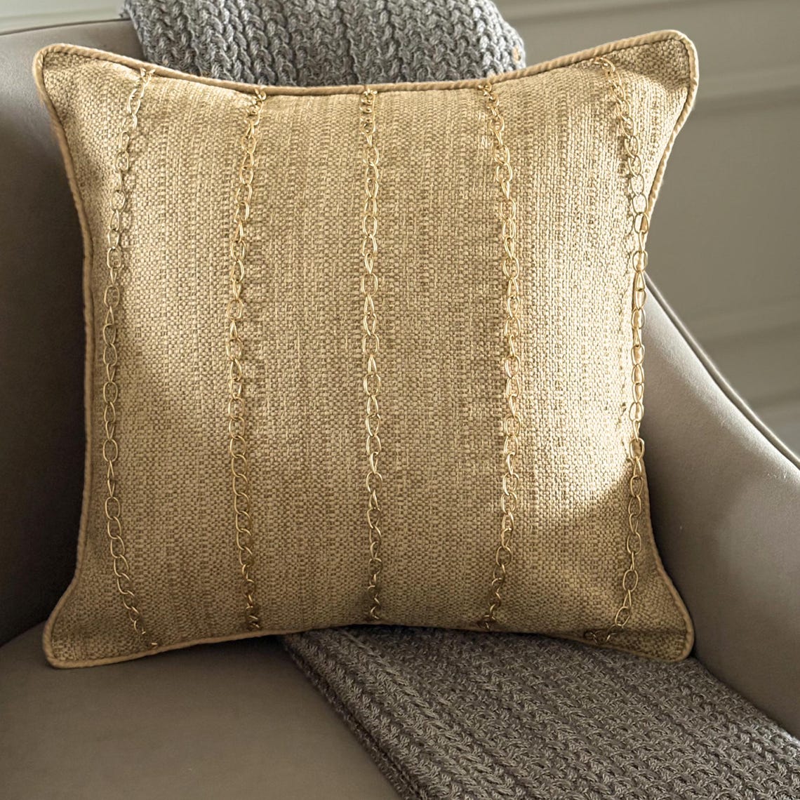 Chain Reaction Gold Decorative Euro Sham