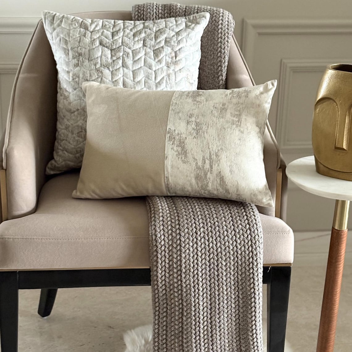 Foil Chevron Throw cushion Cover