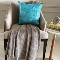 Aqua Touch - Aqua Blue Art Silk Decorative Euro Sham