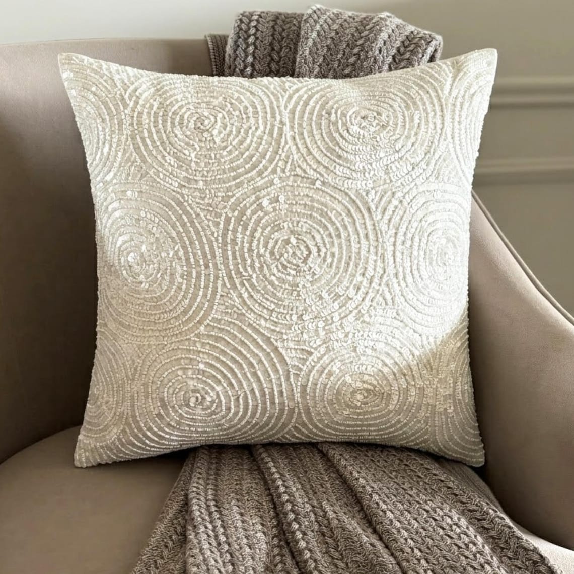 Ivory Swirls Euro Sham