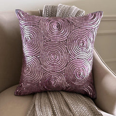 Purple Touch - Plum Art Silk Decorative Euro Sham