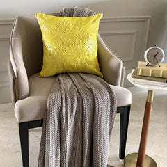 Yellow Touch - Yellow Art Silk Throw Pillow Cover
