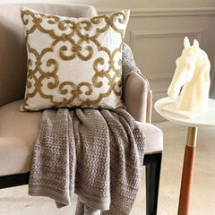 Gold Encrusted - Gold Cotton Linen Decorative Euro Sham