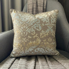 Creamy Damask - Cream Burnout Velvet Decorative Euro Sham