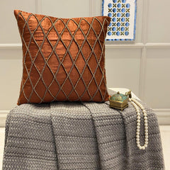 Sumac Gold - Rust Velvet Throw Pillow Cover
