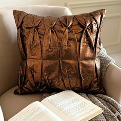 Stunning Bronzer - Copper Faux Leather Decorative Euro Shams