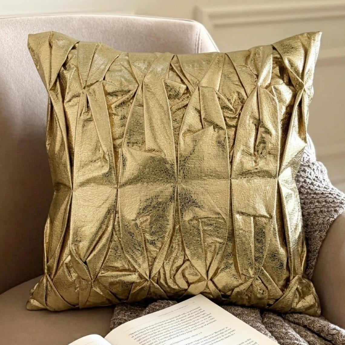 Stunning Gold Throw Cushion Cover