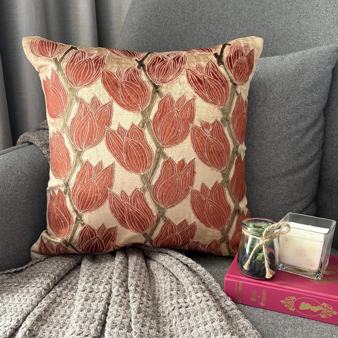 Blooming Tulips Pillow Cover
