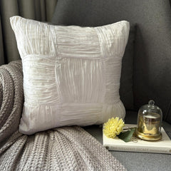 Pure Dreams - Ivory Crushed Art Silk Throw Pillow Cover