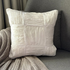 Pure Dreams - Ivory Crushed Art Silk Decorative Euro Sham