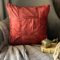 Dreamy Rust - Orange Silk Throw Cushion Cover
