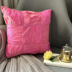 Dreamy Pink - Pink Crushed Art Silk Decorative Euro Sham