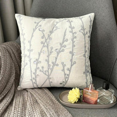 Crystal Willow - White Art Silk Decorative Euro Sham