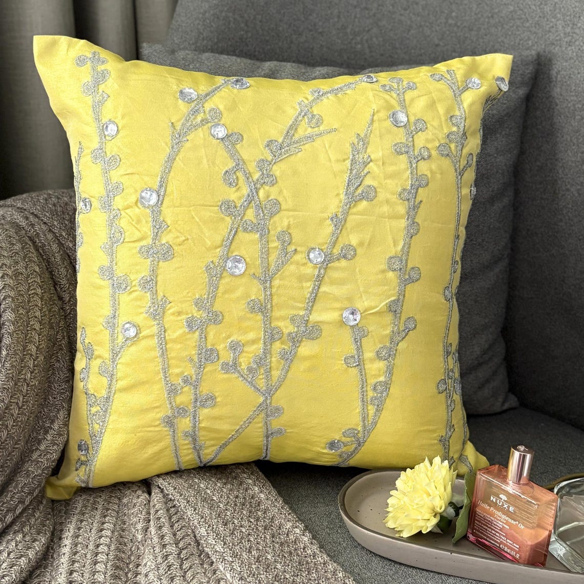 Yellow Crystal Willow Euro Sham