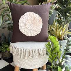Vintage Blossoms - Brown Suede Decorative Euro Sham