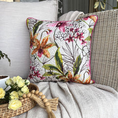 Tiger Lily - Multicolor & Pink Cotton Decorative Euro Sham