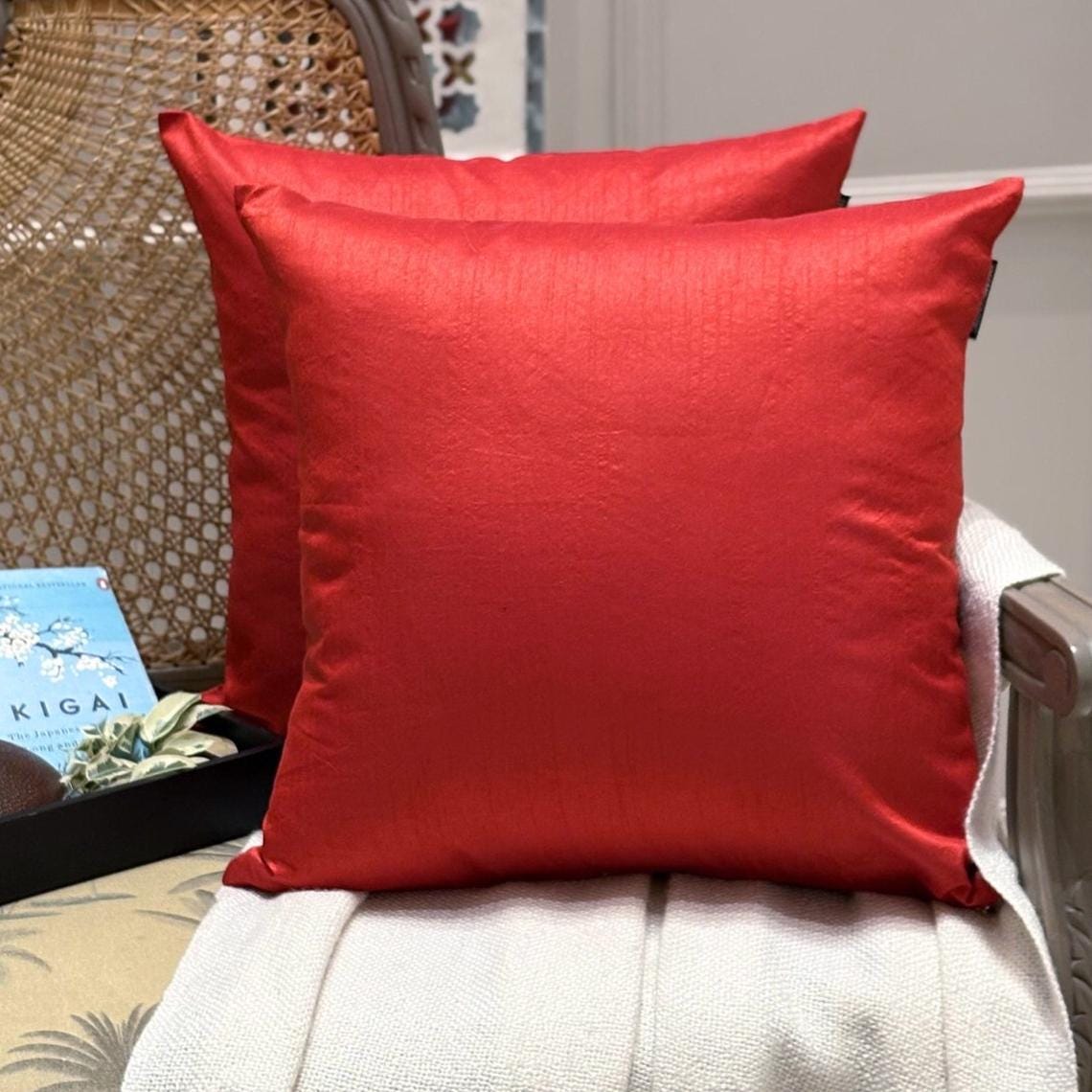 Blood Red Luxury Throw Cushion Cover