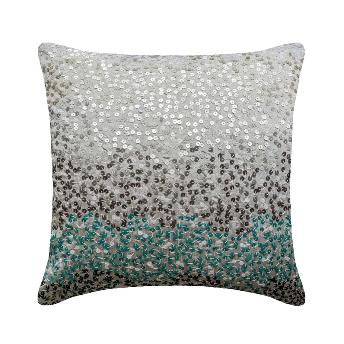 Northern Lights - Blue Art Silk Throw Pillow Cover
