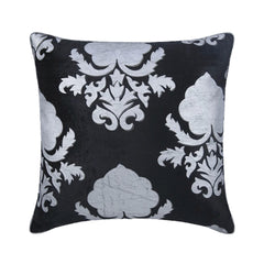 Behind The Damask - Black Velvet Decorative Euro Sham