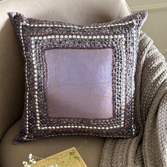 Purple Glamor - Purple Art Silk Decorative Euro Sham