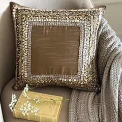 Ethnic Origins - Brown Art Silk Decorative Euro Sham
