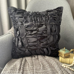 Dreamy Black - Black Satin Decorative Euro Sham
