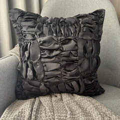 Dreamy Black - Black Satin Decorative Euro Sham