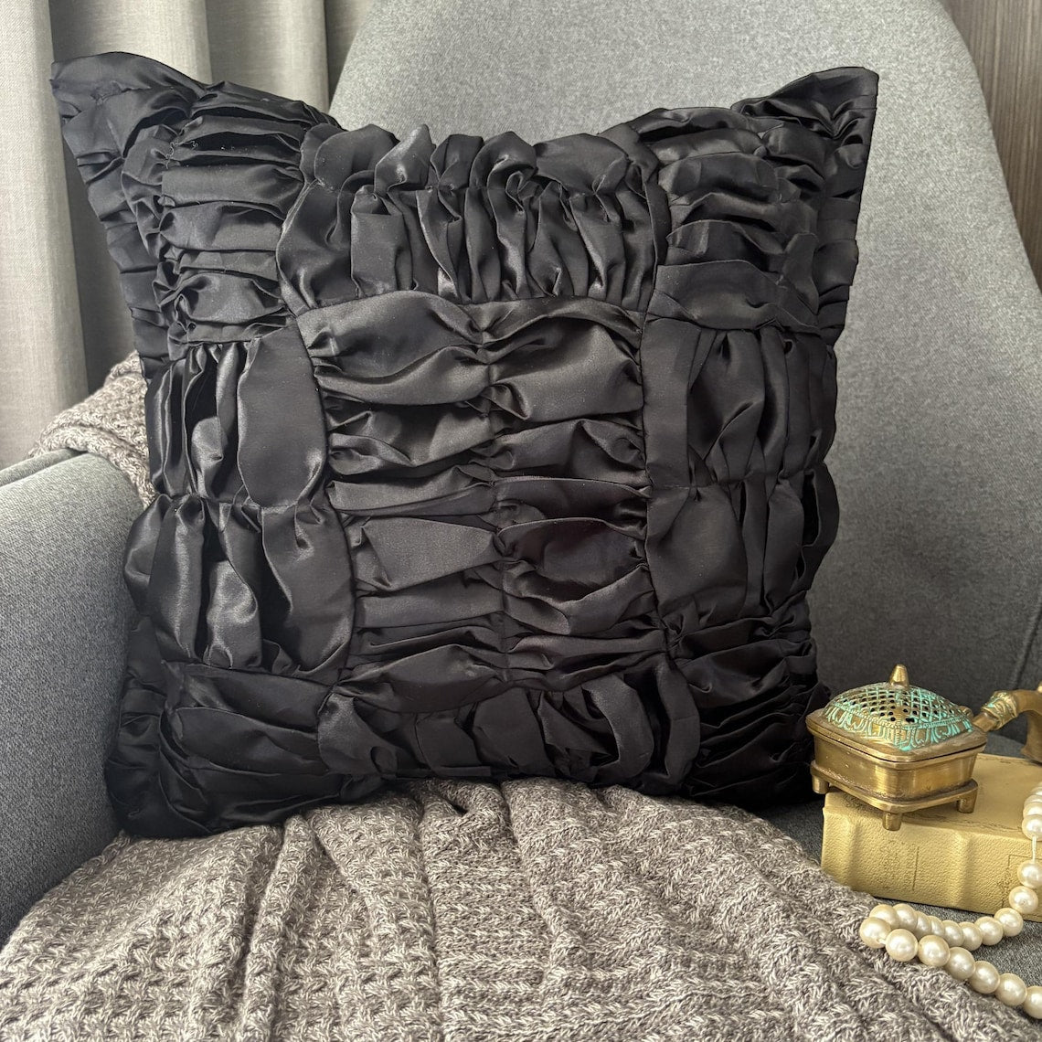 Dreamy Black Pillow Cover