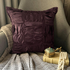 Dreamy Brown - Brown Satin Throw Pillow Cover