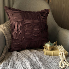 Dreamy Brown - Brown Satin Throw Pillow Cover