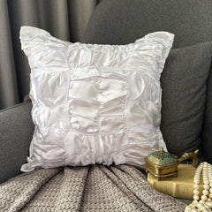 Dreamy White - White Satin Decorative Euro Sham