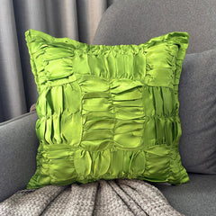 Dreamy Clover Green - Clover Green Satin Throw Pillow Cover