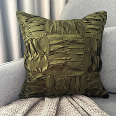 Dreamy Olive - Olive Green Satin Decorative Euro Sham