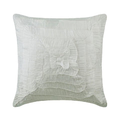 Vintage Frills - Ivory Crushed Art Silk Decorative Euro Sham