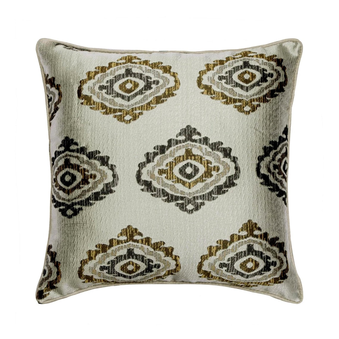 Chronicles - Gray Jacquard Silk Throw Cushion Cover